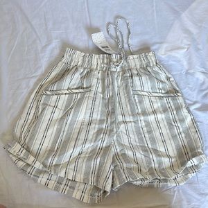 summer linen shorts, striped